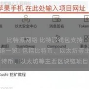 比特派网络 比特派钱包支持的区块链网络一览: 包括比特币、以太坊等主要区块链项目