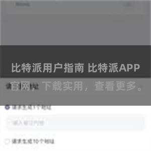 比特派用户指南 比特派APP官网，下载实用，查看更多。